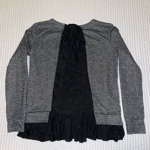 CLU 
Black sparkle Ruffle Tie Back Knit Sweater